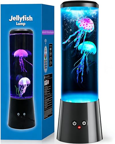 Image of Jellyfish Lamp,Large LED Jellyfish Table lamp,Remote Dimmable Control Multi-Color Mood Light,Best Holiday Gift of Adult and Kids,for Room Decoration and Set The Mood (Jellyfish lamp)