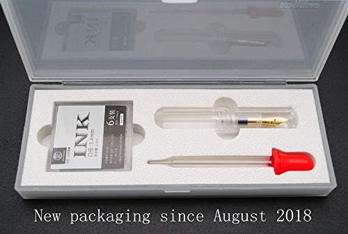 czxwyst Majohn Wancai Mini Transparent Pocket-Size Eyedropper Fountain Pen Fine Nib 0.5mm Ink Pen (Clear and bright)
