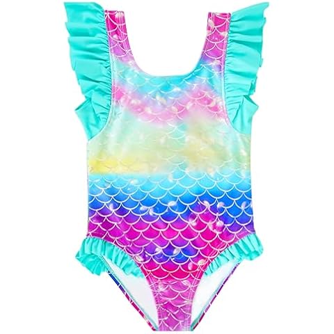 IKALI Kids Mermaid One Piece Swimsuit Cover