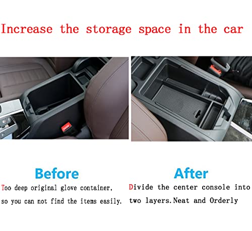 Auto Central Console Aufbewahrungsbox Kompatibel mit X3 G01 X4 G02 2018-2024 /Neu iX3 2021 2022 2023 2024 Autozubehör Innenfront Handschuhfach Mittelkonsole Armlehne Organizer Tray Halter