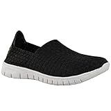 Fashion Thirsty Womens Sneakers Woven Elasticated Stretch Gym Sports Trainers Shoes Size