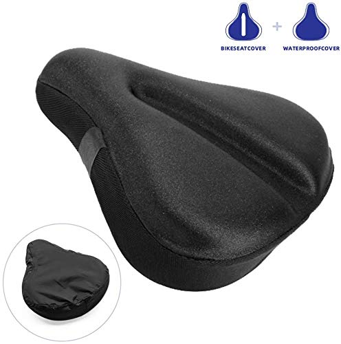 ANZOME Housse de siège de vélo en Gel, Housse de Selle de vélo à Coussinets Souples avec Housse de Selle étanche, Coussin de Selle de vélo pour Selle de vélo de Route et siège de vélo de Montagne
