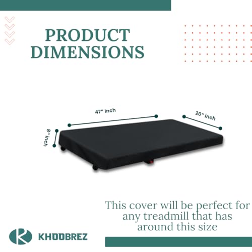 Image of KHOOBREZ Under Desk Treadmill Cover (47 x 20 x 8 Inches) | Water Resistant & Dustproof Walking Pad Cover | Slim Foldable Treadmill Protector for Home & Office | Durable Polyester