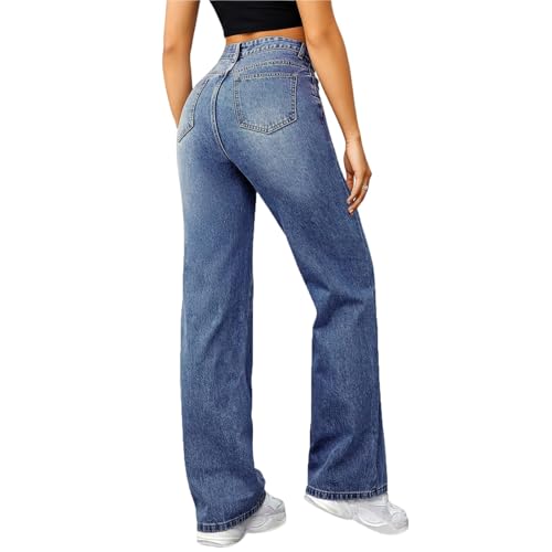 Wide Leg Jeans Women High Waisted Cinch Baggy Jeans Y2k Cute Plus Size Boyfriend Jean Stretchy Distressed Mom Jean4