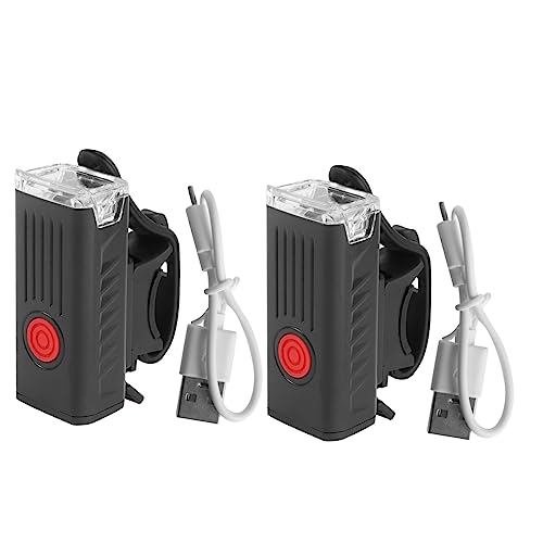balacoo 2X USB Rechargeable Bike Lights Highly Biking Accessories Front Headlights for Road Bike