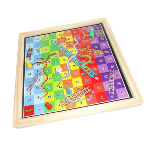 Image of THE GAME FACTORY Magnetic 2-in-1 Wooden Ludo and Snake & Ladder Board Game - Premium Travel-Friendly Game Set for Kids & Family - Durable Wooden Board with Bright Colors