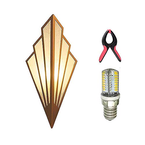 Wall Lights Modern Simple Wall Sconces Iron Art Deco Wall Lamp Linen Shade Wall Mount Minimalist Lamp Creative Wall Lamp Vintage Fan Wall Light Recessed Wall Lamp Wall Lighting E14 ( Color : Gold )