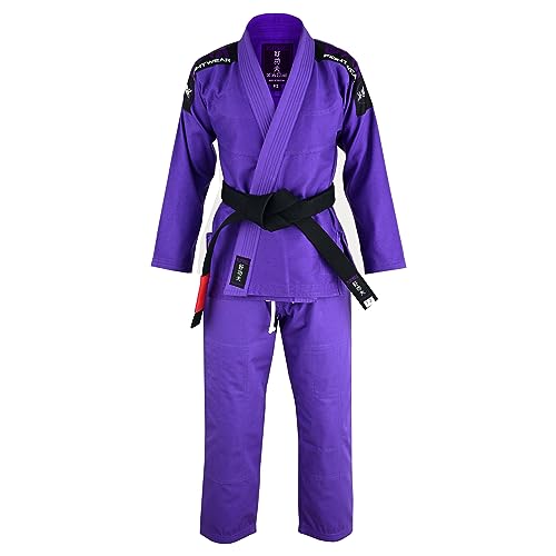 Uniforme de jiu-jitsu pour femme violet avec ceinture blanche Playwell