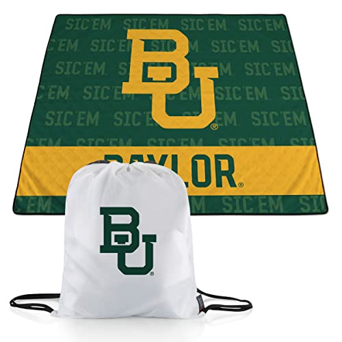 Picnic TIME NCAA Baylor Bears Impressa Picnic Blanket, Lightweight Beach Blanket, Machine Washable, Outdoor Blanket, (Green and Gold)