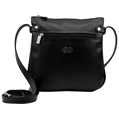 Bolsa Transversal Feminina TULIPA em Couro (Preto)