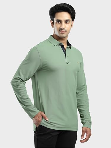 Image of STELLERS Men's Full Sleeve Polo T-Shirt | Feather Touch Feel | Odour Resistant | Wrinkle Free | Quick Dry | Stretchable | Lightweight | Anti-Static | UV Resistance | Anti-Microbial
