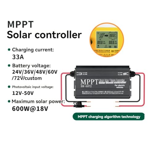 Controlador de Carga Solar MPPT Boost 600W BM6072 de 24V 48V 72V 6