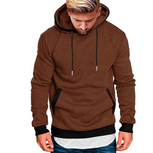 Wankang Mens Fleece Hoodies Pullover Casual Long Sleeve Sweatshirts Pullovers Trendy Drawstring Hooded Sweatshirt with Pocket2