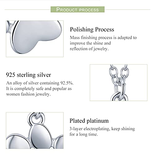 Rukyf SCN275-2+BZ0049 Silver Dog Cat Paw Print Pendant Necklace thumb #6