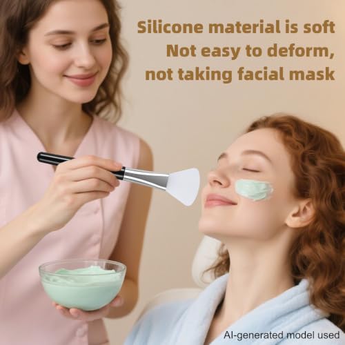 Image of LORMAY 2 Pcs Soft Silicone Face Mask Brush for Mud Clay Jelly Facial Mask | Easy Clean Quick Dry Reusable Mask Spatula, Gentle for All Skin Types, Multi Use for Cream, Serum & Facial Peel Skincare
