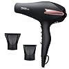 Professional-Ionic-Salon-Hair-Dryer-Powerful-2200-watt-Ceramic-Tourmaline-Blow-Dryer-Pro-Ion-Quiet-Hairdryer-with-2-Concentrator-Nozzle-Attachments-Best-Soft-Touch-Body-Black-Rose-Gold Professional 2200W Ionic Salon Hair Dryer - Professional Blow Dryer - Lightweight Travel Hairdryer for Normal & Curly Hair Includes Volume Styling Nozzle