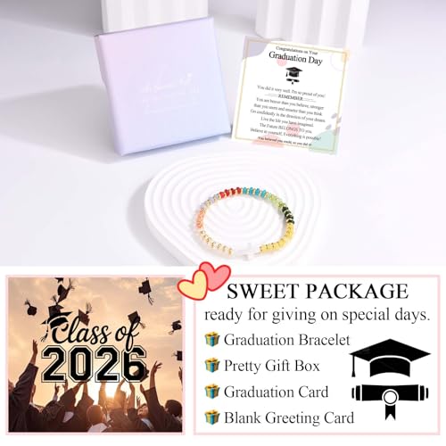 Image of 2026 Graduation Gifts for Girls, 5th 6th 8th Grade Kindergarten Preschool Elementary Middle School Graduation Cross Bracelet Gifts with Card for Girls Her Daughter Granddaughter Sister Niece Friend