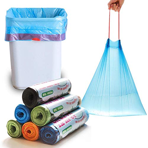 TINGS 15PCS Thicken Household 30L Trash Bags can Kitchen Load bearing 9kg Disposable Rubbish Garbage Bags can Bathroom for Trash bin,Light Green