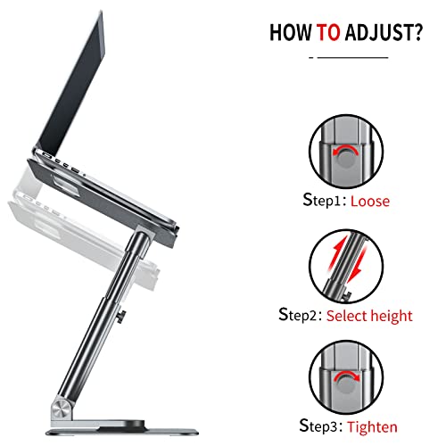 Laptop-Stand-360-Swivel-Adjustable-Laptop-Stand-for-DeskTelescopic-Laptop-Riser-Freedom-Height-Multi-Angle-Foldable-and-Portable-Computer-Stand-for-All-MacBook-Laptops-10-15-17-inches-Grey