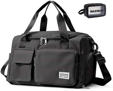 Small Gym Bag for Women, Travel Duffle Bag Carry On Weekender Bag with Shoe Compartment, 02#black, Gym Bag & Toiletry Bag, Gym Bag&toiletry Bag