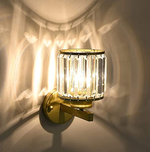 Aplique de pared de cristal y oro moderno con luces creativas de hierro para el dormitorio de hotel 5