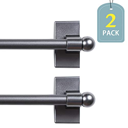 H.VERSAILTEX Magnetic Curtain Rods for Metal Doors Top and Bottom Set of 2
