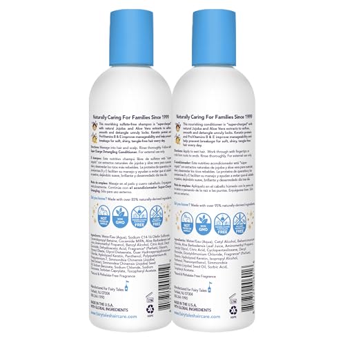 Fairy Tales Tangle Tamer Detangling Shampoo and Conditioner for Kids - Ultra Moisturizing and Anti Frizz Protection - Paraben Free, Sulfate Free - 12 Oz (2 pack)