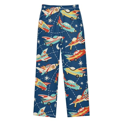 visesunny Boys Pants Vintage Space Car Loose Jogger Pants Soft Elastic Trousers Long Bottoms with Pockets M