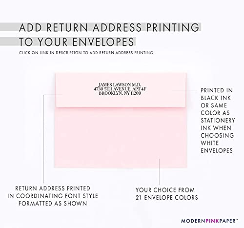 Image of Modern Pink Paper Personalized Stationery For Men, Personalized From the Desk of Stationary, Professional Stationery, Your Choice of Colors and Quantity