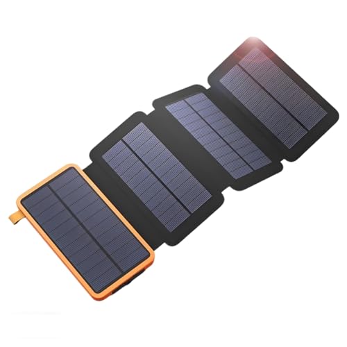 Cargador solar plegable 20000 mAh banco de energía portátil con cuatro paneles tipo C