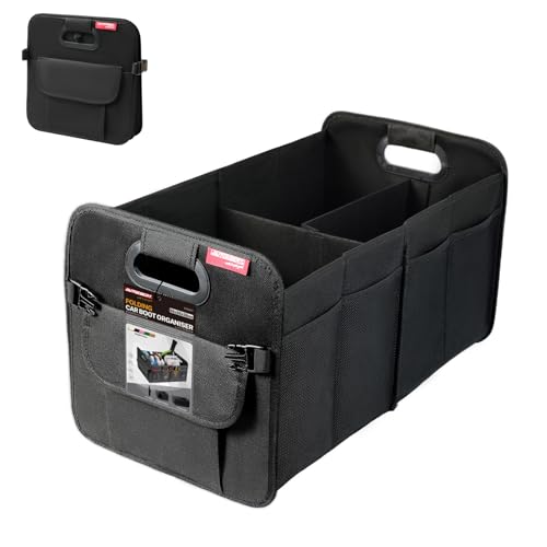 OEMASSIVE Auto Kofferraum Organizer Faltbare 55L Kofferraumtasche mit Abnehmbare Fächer & Stabiler Boden, Große Wasserdichte Oxford-Gewebe Faltbox Autozubehör für Einkaufen Camping Reisen