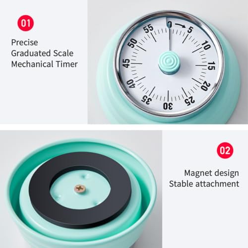 Tissting Kitchen Timer, Mechanical Magnetic Visual Countdown Timer with Loud 72dB Alarm for Cooking Classroom Fitness Office - Image 4