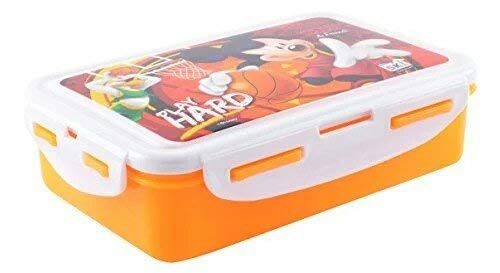 Image of JGS Plastic Cartoon Printed Lunch Box with Dabbi Air Tight Lid 600ml