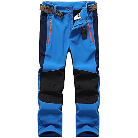 DAFENGEA Kids Snow Ski Pants Hiking Boys Girls Outdoor Waterproof Windproof Fleece Warm Snowboard Pants，KZ2069-SkyBlue-9Y Cover