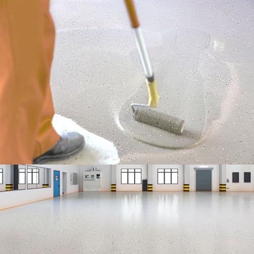 ONTWIE 900G Mischung dekorative Farbchips Farbflocken Mischung Betonbeschichtungen Farbchips für Wände Fußböden Innen- und Außenhausfarbe (Hellgrau, Dunkelgrau, Grauweiß, Weiß)