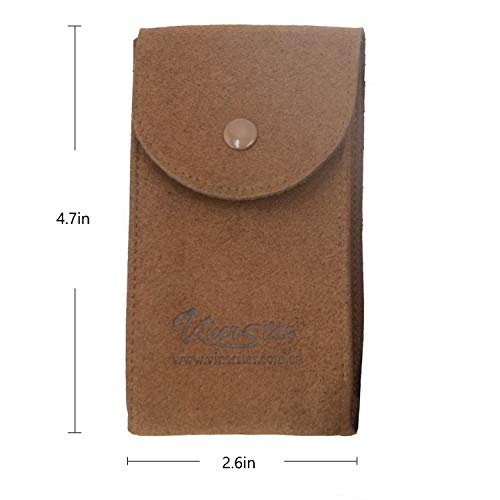 Vinerstar Suede Leather Watch Pouch for Watches with Bracelets Organizer Watch Travel Case (Dark brown)