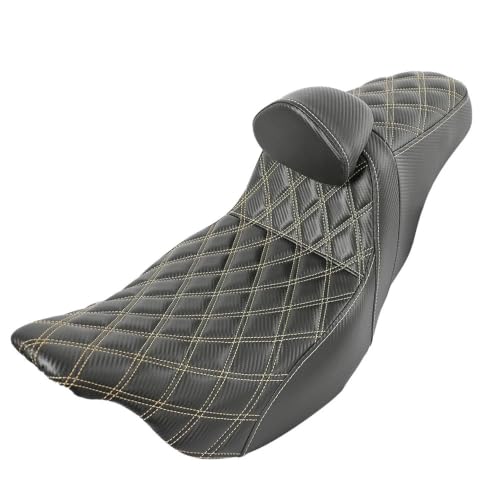 Asiento motocicleta de dos pasos rojo con respaldo para Touring Road King y Electra 08-23
