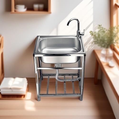 Évier de cuisine extérieur avec pieds et robinet pour vos repas de jardin