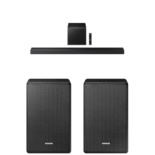 Image of Samsung Q-Series Soundbar HW-QS700F 3.1.2 ch Subwoofer (2025 Model) Convertible Fit, Wireless Dolby Atmos + Samsung 9500S Rear Speaker Kit - Wireless Dolby Atmos /DTS: X (SWA-9500S, 2021 Model)