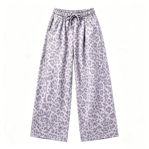 Women Leopard Pants Baggy Fall Wide Leg Sweatpants Lounge Y2K Sweat Pants - image 4