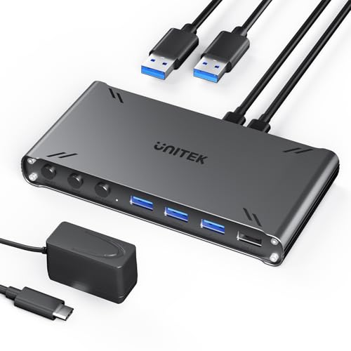 Unitek HDMI KVM Switch 1 Monitor 2 Computers with Power Adapter