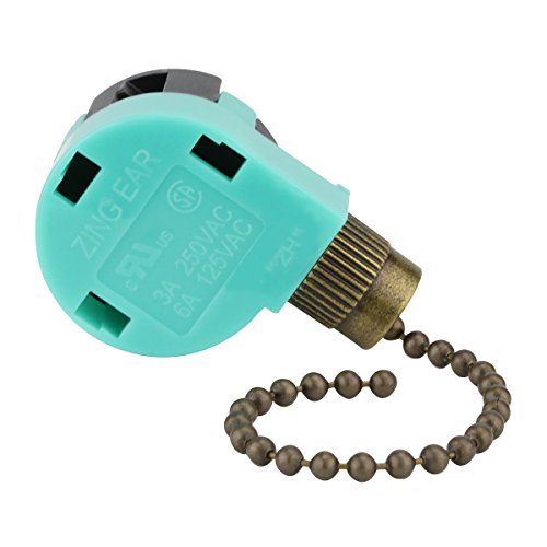 Image of Ceiling Fan Switch 3 Speed 4 Wire Zing Ear ZE-268S6 Pull Chain Switch Control Replacement 3 Speed Control Switch Ceiling Fans, Wall Lamps, Cabinet Light