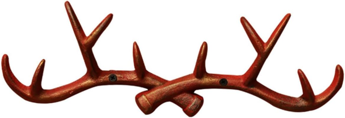 Zerodeko Vintage Rustic Deer Antler Wall Hook for Home Decor Decorative Wall Mounted Hanger for Towels Coats and Accessories Unique Antler Design for Living Room Kitchen