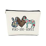 Barper Estuche de Maquillaje Hay Girl Caballo Gafas de Sol Flores de la Granja Bolsa de Cosméticos Bolsa de Maquillaje Mejor Idea de Regalo para los Amantes de los Caballos Niñas y Mujeres, Regalos