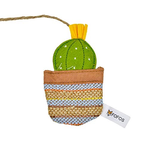 Image of BarkButler x Fofos Cactus Wand EL Paso Cat Teaser Toy|US Grade Catnip Inside|for Kittens+Older Cats|Durable Wooden Stick+Robust Rope|Durable Pet Toy