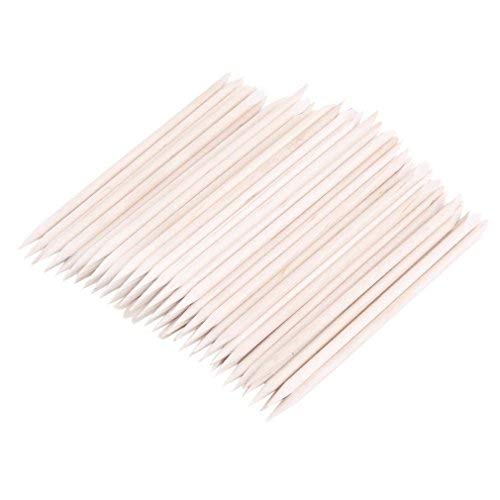 Uteruik Nagelhautschieber Entferner Holzstab Nägel Pflegewerkzeug Nail Art Kit, 100St – Bild 3