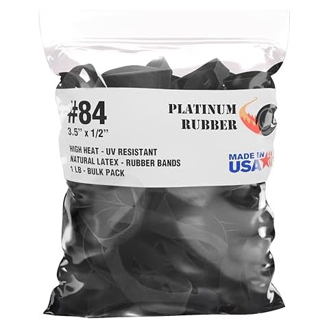 Black #84 Extra Wide Large Premium Outdoor Rubberbands, Made in USA, High Heat UV Resistant Platinum Rubber Crepe Band (3 1/2" Long x 1/2" Wide) (Black Rubber 1 LB) Cover