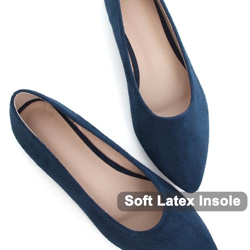 Image of Dear Time Women's Pointed Toe Ballet Flats Simple Casual Office Work Flats Slip-on Comfortable Shoes