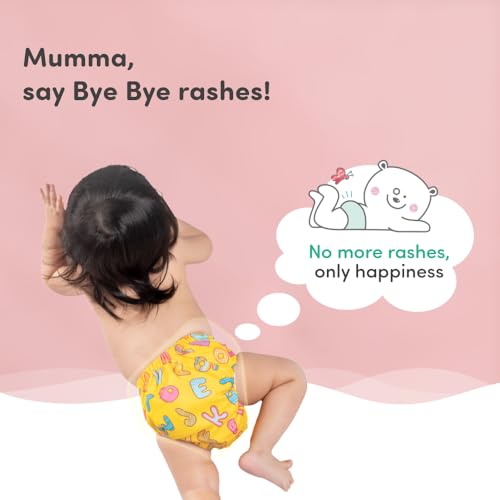 Image of Mylo Essentials Cloth Diaper for Babies 0 to 3 years | Oeko-Tex Certified | 5kg-17kg | Reusable with Adjustable Snap Button | Pack includes 3 Diaper & 3 Wet-Free Inserts-(ABC, Twinkle, Floral)