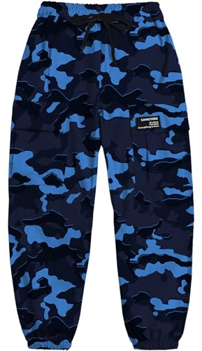 Boys&Mens Prints Cargo Pants Elastic Waist with Drawstring Casual Jogging Pants2